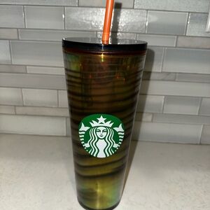 Starbucks Target Exclusive Halloween 2022 Night Stripe Gold 24oz Venti Tumbler
